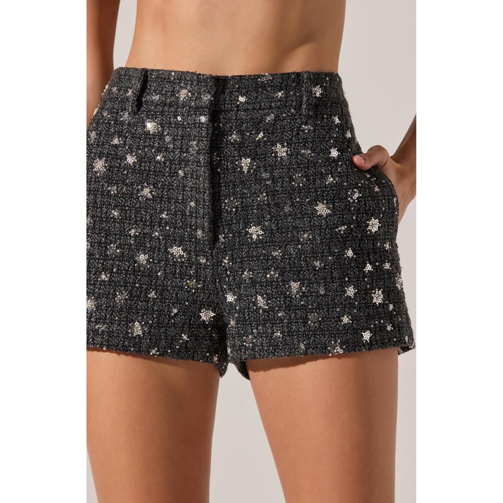 ASTR The Label Wynn Tailored Shorts Charcoal Gray NWT Size Medium Minimalist - Picture 2 of 12